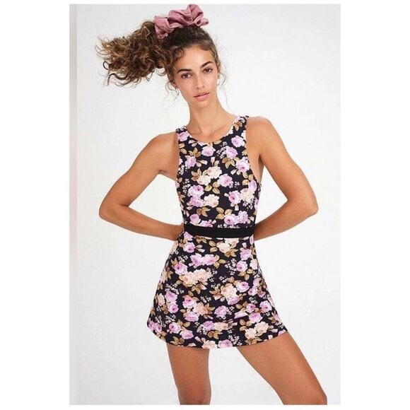 For Love & Lemons Floral Print Mini Tennis Active Dress S ES - Picture 1 of 9
